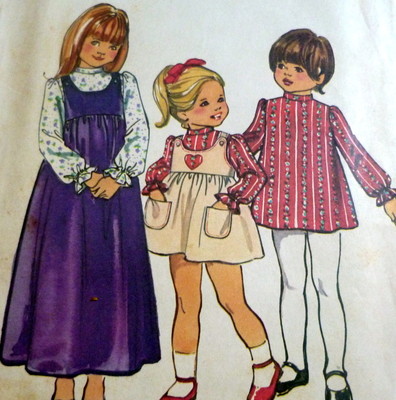 *LOVELY VTG 1970s GIRLS DRESS JUMPER Sewing Pattern