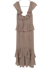 Show Me Your Mumu Medium Midi Dress Reese Ruffle Luxe Satin NWT