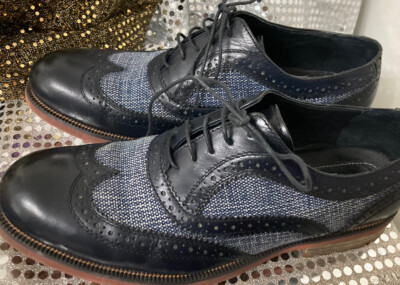 Bugatchi Mens Wing Black Grey Dress Designer Wingtip Shoes  display picture 2