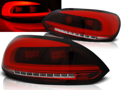 LED Lightbar Rückleuchten Set für VW Scirocco 3 (III) Bj. 2008-2014 Rot/Chrom