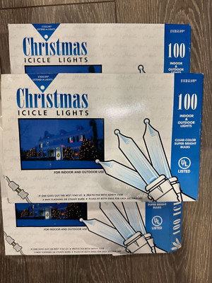 Everglow Christmas Icicle Lights 100 Lights New tested RARE HTF Vintage!