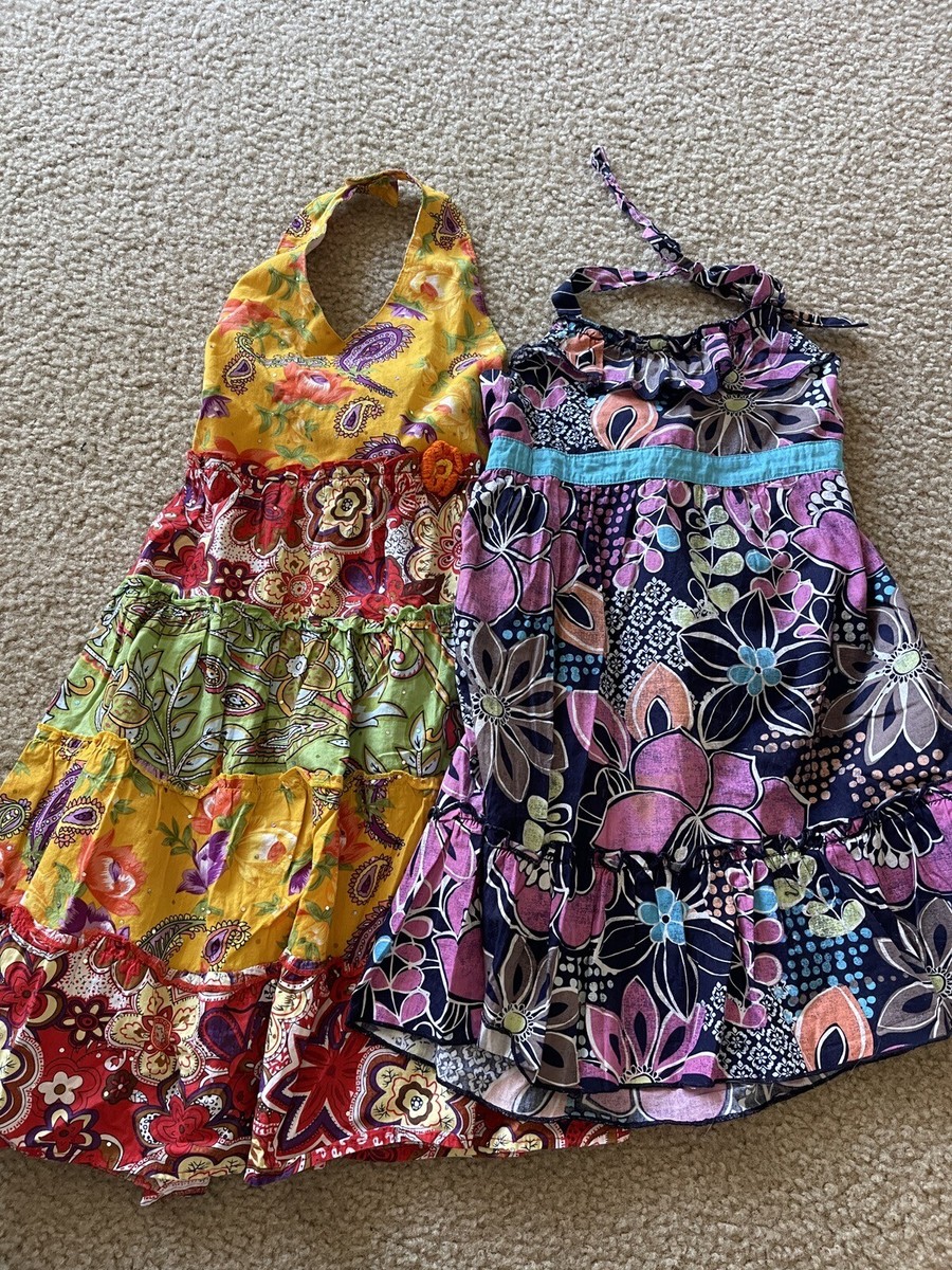 Girls Halter Dress Size 6/6X Lot Of 2 Summer Flowers | eBay