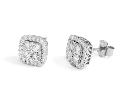 QVC Affinity Solid 14K White Gold Diamond Cushion Shape