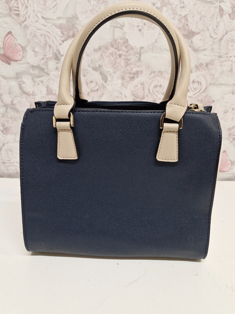FIORELLI NAVY AND CREAM TOP HANDLE BAG WITH LONG STRAP CG S20 eBay