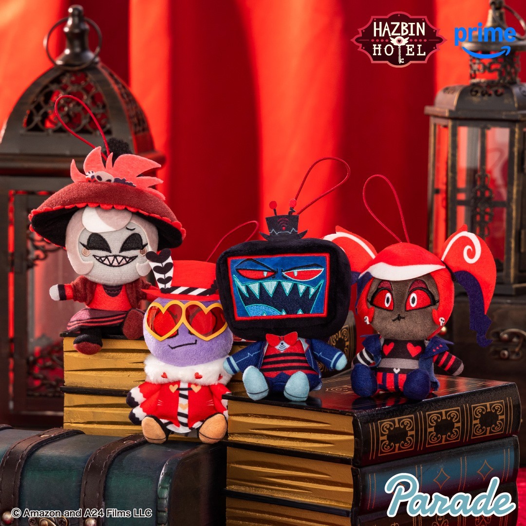 Hazbin Hotel Sitting Plush Mascot Vox Lucifer Alastar 10cm Round