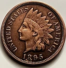 1895 Indian Head Cent Penny Sharp Obverse Antique US Coin Collection JC1808