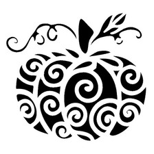 Really Great Stencils, Scrollwork Pumpkin Small Stencil, 4x4", Halloween, Swirls