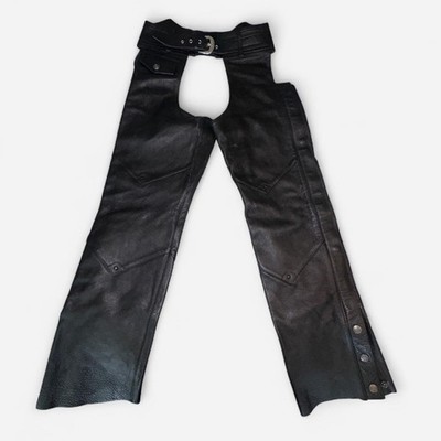 Vintage 2001 Harley Davidson H2901 Leather Chaps Womens SW Black Motorcycle