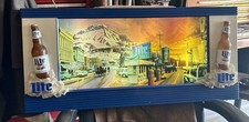 Vintage Miller Lite Coast To Coast Scrolling Motion Beer Bar Sign Rare VTG 90s 