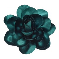 Satin Rose BlüTenbrosche, 7,5 Zoll GroßE Blume FüR Broschen, DunkelgrüN
