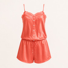 Sylvie Meis Damen Satin Pyjama Gr. 36/S Rot S...