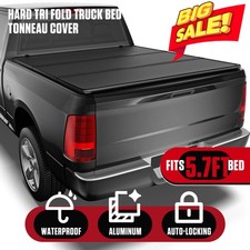 5.75.8ft Frp Tri-fold Hard Tonneau Cover For 2009-2026 Dodge Ram 1500 Truck Bed
