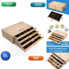 Falling in Art Wooden Pastel Storage Box 4 Removable Drawers