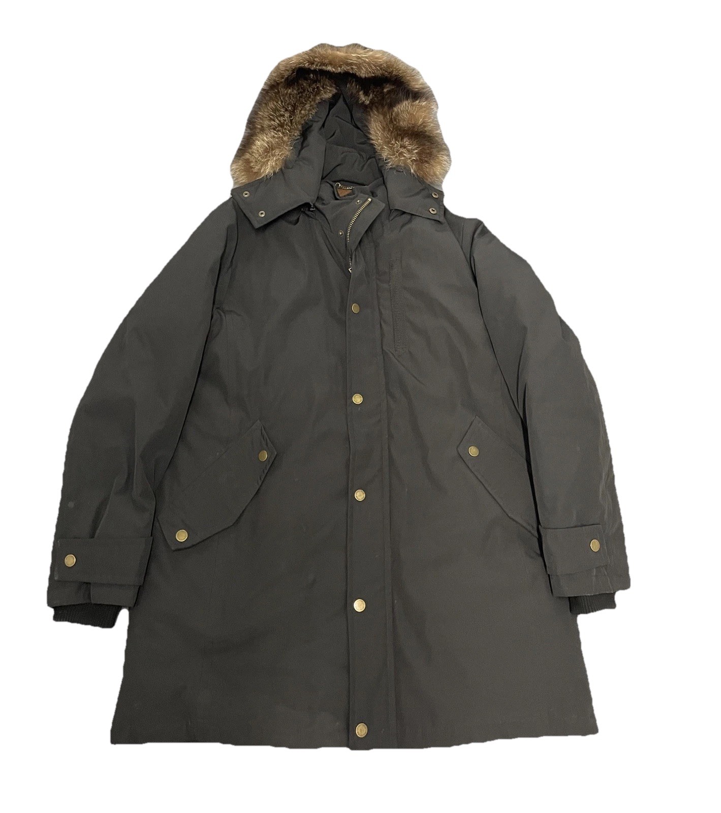 Pendleton Down Jacket Trench Coat Black Lined Fur… - image 1