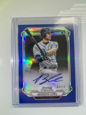 2019 Bowman Sterling Brandon Lowe Blue Refractor /25 Auto Rookie