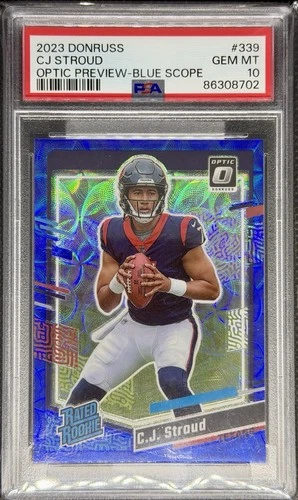 2023 Donruss Optic Preview CJ Stroud BLUE SCOPE Rated Rookie RC PSA 10 GEM💎