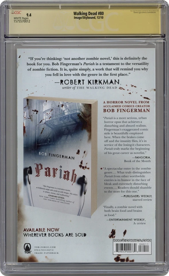 Walking Dead #80 CGC 9.4 SS Charlie Adlard 2010 1575570012 - Image 2 of 2