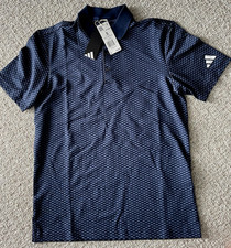 NWT Adidas Golf Polo Shirt Men's Small Navy Beyond Textured MSRP  90 Fast Ship