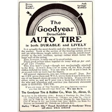 The Goodyear Tire & Rubber Co. Detachable Auto Tire Akron OH 1906 Ad SAH6-M1