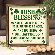 Irish Blessing Wooden Plaque St Patricks Day Accent For Entryway And Living Room