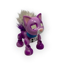    Zoomer Meowzies Interactive Purple Robot Cat Kitten Spin Master Works - L9