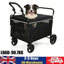 Outdoor Travel Cart Foldable Large Dog Stroller Pet Doggy Pushchair 200lbs/90KG