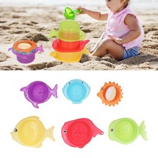 Fish Stacking Cup Toy Different Colors Bathtub Stacking Cup Toys Scoop Water For