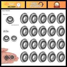 Flanged Ball Bearings 8x22x7mm Double Sealed Chrome Steel - 20pcs, High Precisio