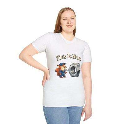 Unisex Softstyle T-Shirt Squirrel Wrench Nut Mechanic Funny Cute Animal Humor 