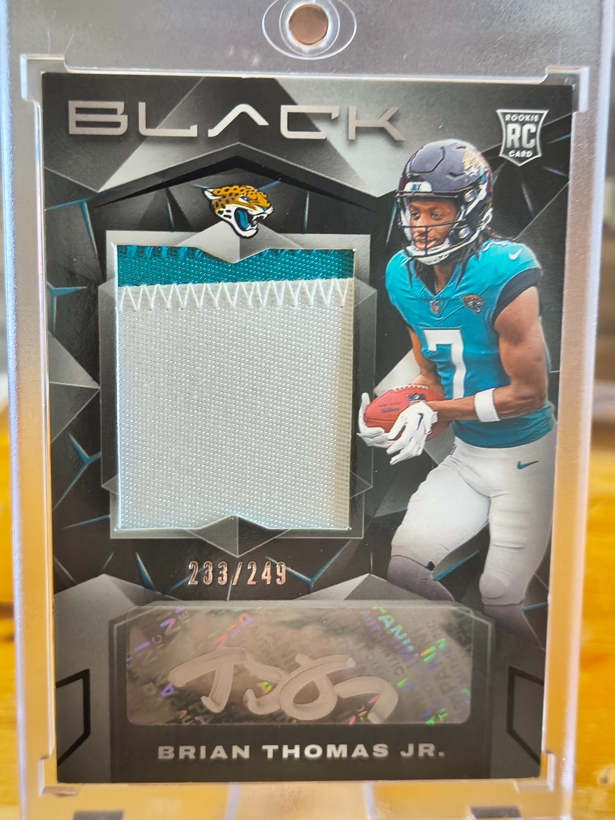 2024 Panini Black - Rookie Patch Autograph Brian Thomas Jr. #207 /249 RC Auto