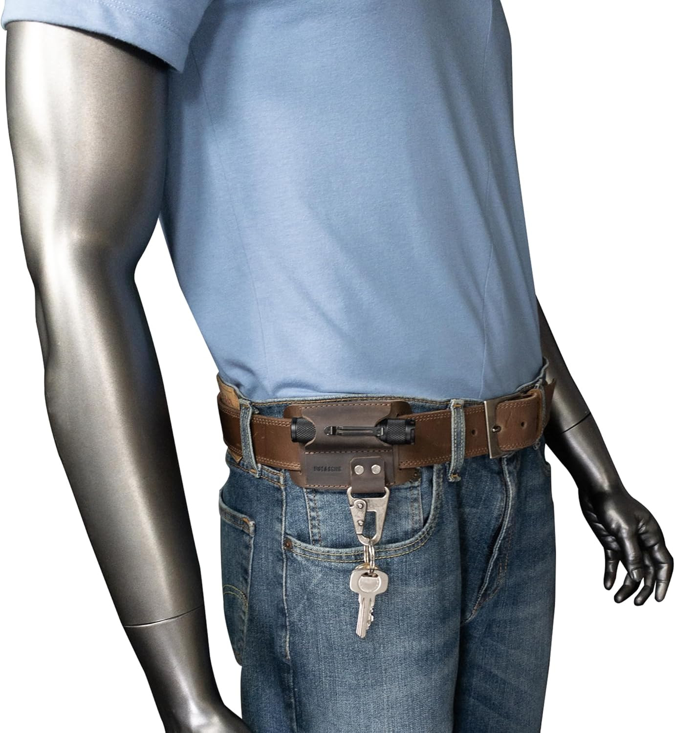 , Mini Flashlight Holster with Belt Mount, Extra Clasp for Accessories, Handmade