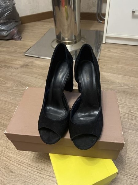 Women Heels Black Suede 38 #7K70