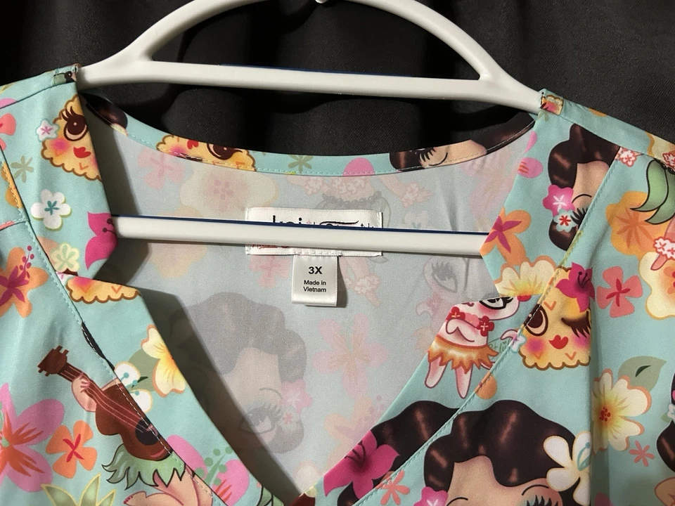 Koi Hula Lulu Scrub Top Women’s 3X - Image 4 of 4