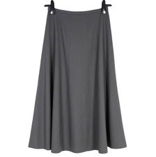 VTG TALBOTS PETITE Dark Gray LINED WOOL Darts BACK ZIPPER Slit A-LINE SKIRT 6P