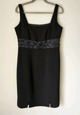 Evan Picone Sleeveless Little Black Cocktail Dress Beaded Waist Detail Size 10