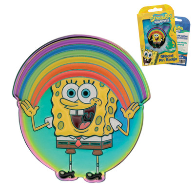 SpongeBob Schwammkopf Regenbogen Emaille Pin Anstecker - Limited Edition 41x45mm