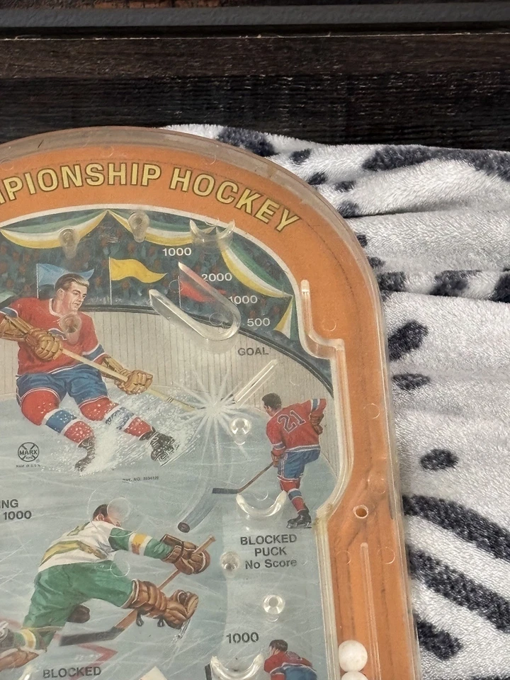1960's Marx Vintage Champion Hockey Table Pinball Arcade Game - Image 4 of 4
