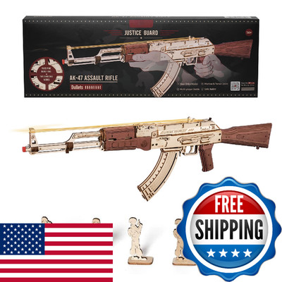 Wowood DIY 3D Wooden Puzzle Rubber Band Gun Kit for Adults - 315 Pcs Wood Model