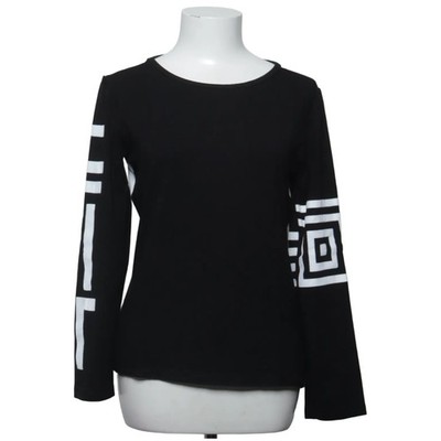 Via Appia, Langarmshirt, Größe: 40, Schwarz/Weiß, Elasthan/Viskose, Print #Pmv
