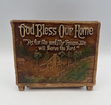 God Bless Our Home Shelf Plaque Rustic Farmhouse Christian Decor Joshua 24:15