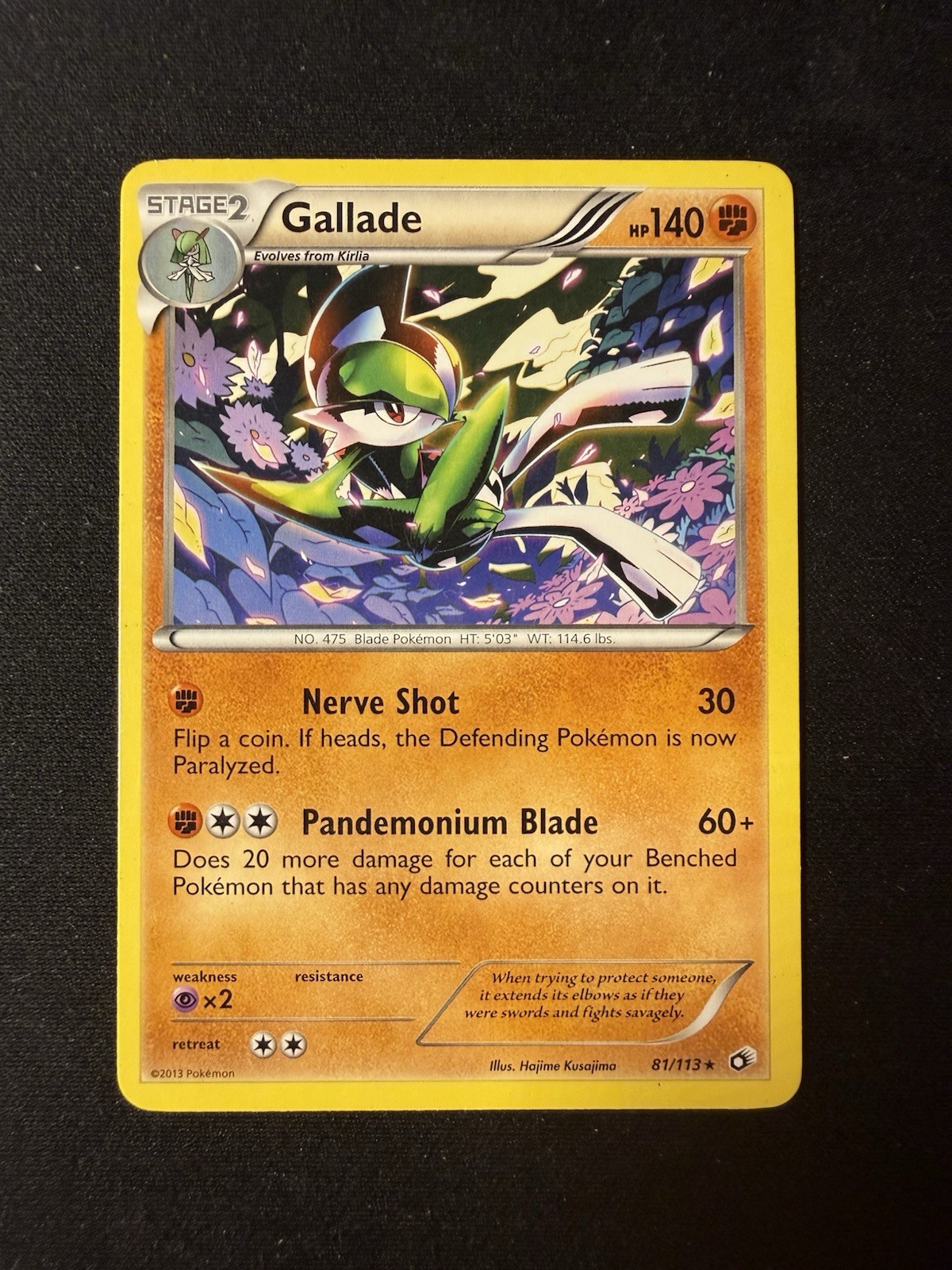 Gallade 81/113 Pokemon Legendary Treasures Black & White Regular Rare Card LP