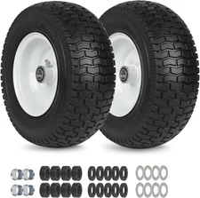 2 Pack, 13x5.00-6 Flat Free Lawn Mower Tire (Turf Tread) 