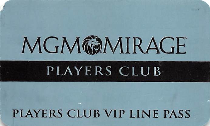 MGM Resorts Las Vegas, NV - Paper VIP Line Pass Card 2004