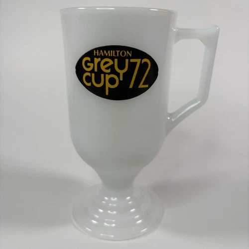 1972 Hamilton Grey Cup Vintage Milk Glass CFL Football Tiger-Cats