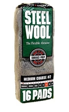 NEW HOMAX 106605-06 PACK (16) GRADE 2 MEDIUM COARSE GRIT PACK STEEL WOOL 0371484