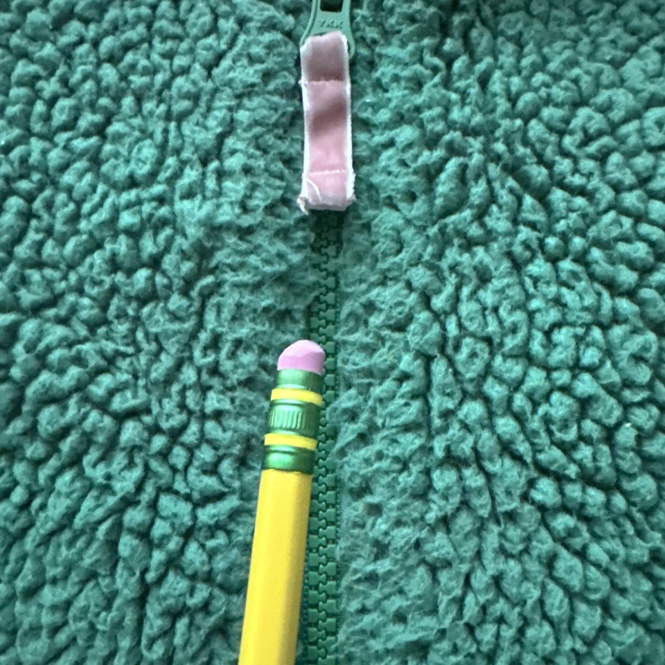 MINI SUELO Chaleco Sherpa Con Capucha Niñas 6-7 Verde Imitación Piel Forro Floral Capucha, 731 Foto 3 de 4