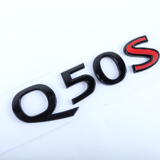 For Infiniti Q50s Rear Trunk Letter Badge Emblem 3d Nameplate Sport Gloss Black
