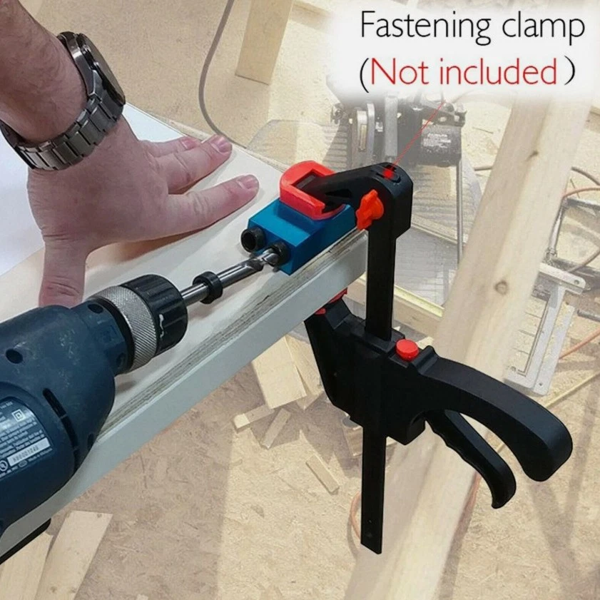 Hágalo usted mismo Kit de plantilla de agujero de bolsillo 850 Sistema de taladro fácil Taladro de tornillo para carpintería de alta resistencia Foto 2 de 4