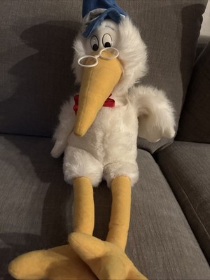 VINTAGE VLASIC PICKLE COMPANY PLÜSCH STORCH LIEFERUNG VOGEL WERBUNG MASKOTTCHEN 25 ZOLL T