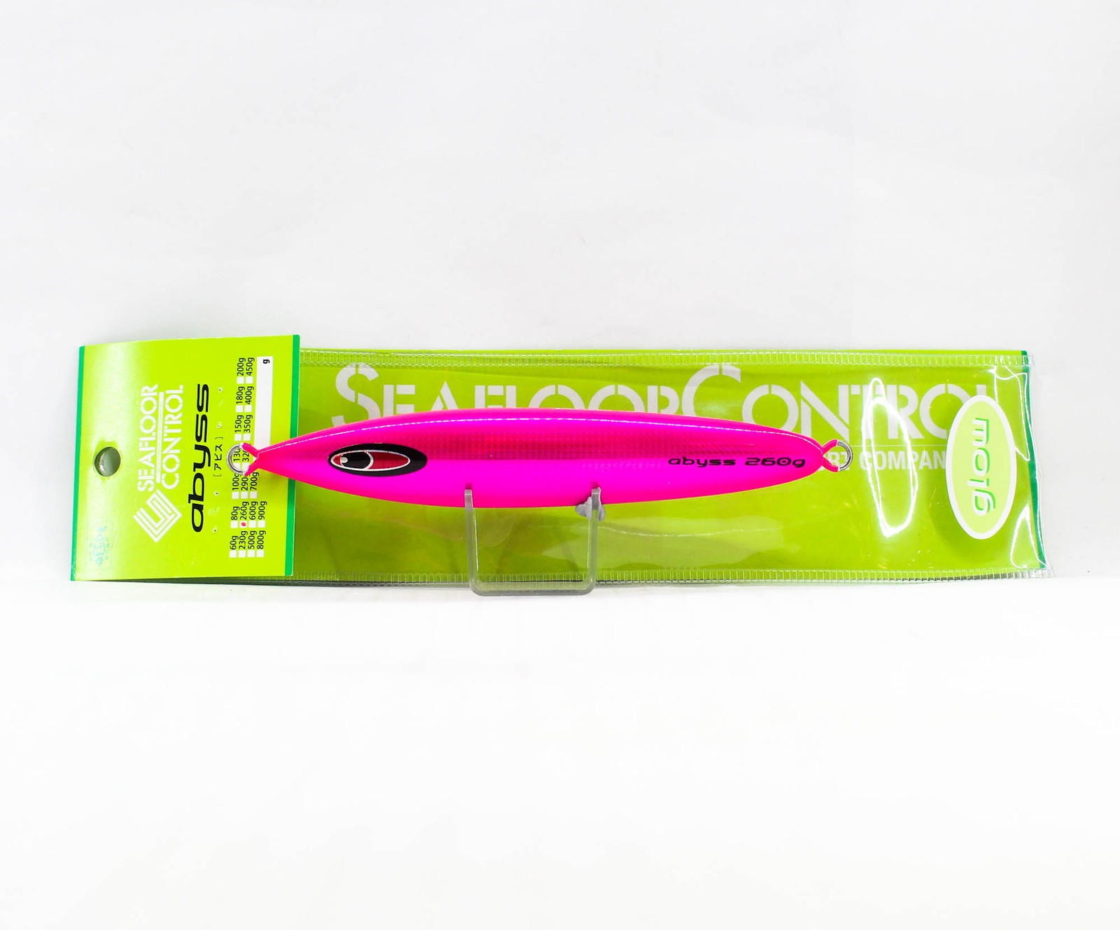 Seafloor Control Metal Jig Abyss 260 grams Chart Pink Zebra Glow GR (8933)